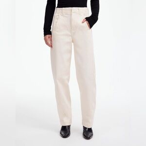 Madewell Tapered Denim Trousers in Vintage Ivory